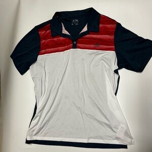 Adidas Men’s Golf Polo Shirt – Red, White & Navy – Size XL